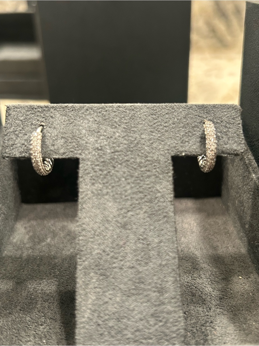 David Yurman Pavé Diamond Hoop Earrings - Sterling Silver